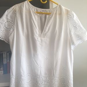 Gap White Eyelet Top